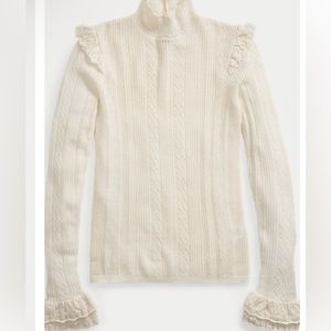 Ruffled Pointelle Wool sweater for Women | Ralph Lauren® XL